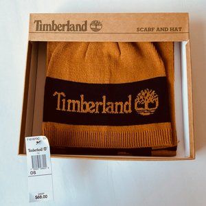 TIMBERLAND Men's Jacquard Scarf & Beanie/Hat Gift Set NIB